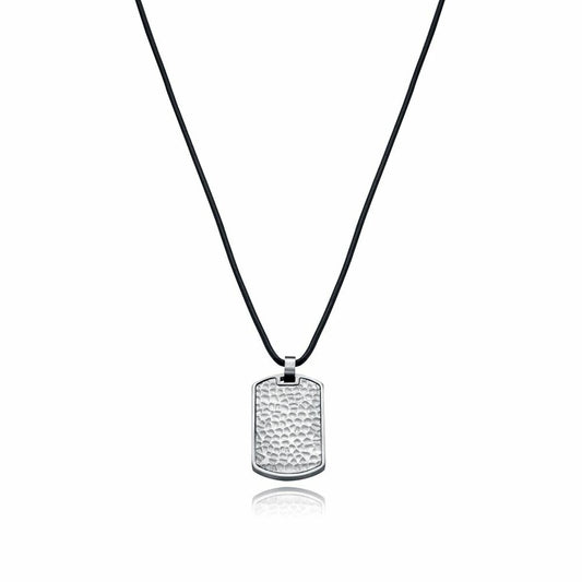 Viceroy ketting met een stijlvolle, gestructureerde hanger aan een zwarte band.