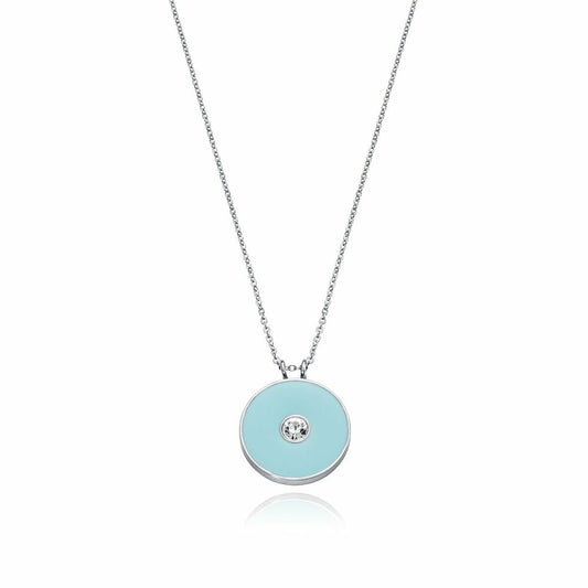 Viceroy ketting met een elegante ronde hanger in lichtblauw en een sprankelende steen.