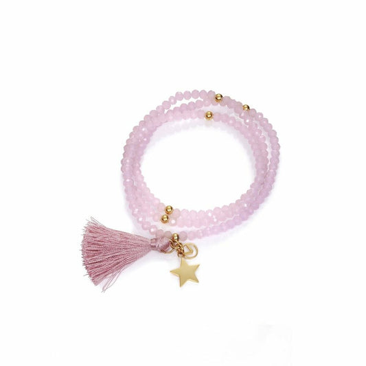 Viceroy armband voor dames in zachtroze met gouden ster en kwastje.