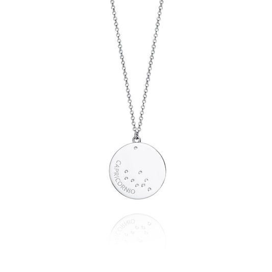 Elegante Viceroy ketting van sterling zilver met ronde hanger en sprankelende details.