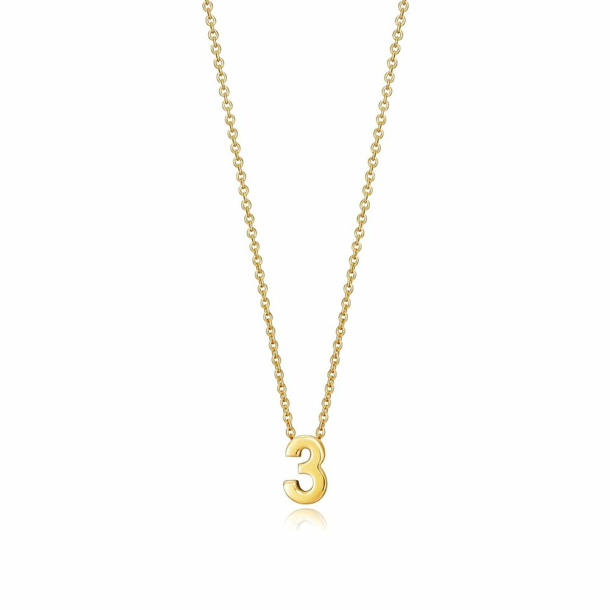 Viceroy ketting voor dames van sterling zilver 925 met elegante hanger in de vorm van het cijfer 3.