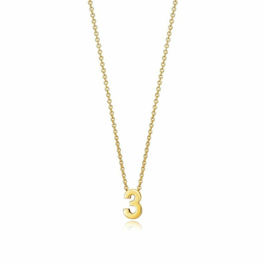 Viceroy ketting voor dames van sterling zilver 925 met elegante hanger in de vorm van het cijfer 3.