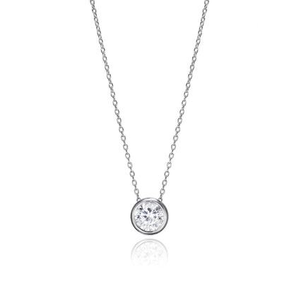 Viceroy dames ketting van sterling zilver met een elegante ronde hanger en sprankelende steen.