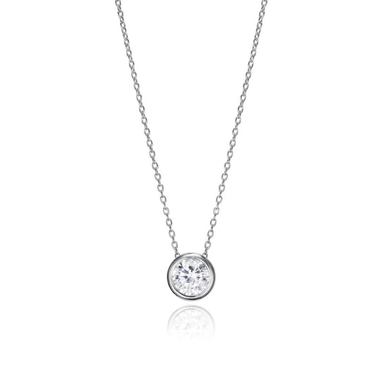 Viceroy dames ketting van sterling zilver met een elegante ronde hanger en sprankelende steen.