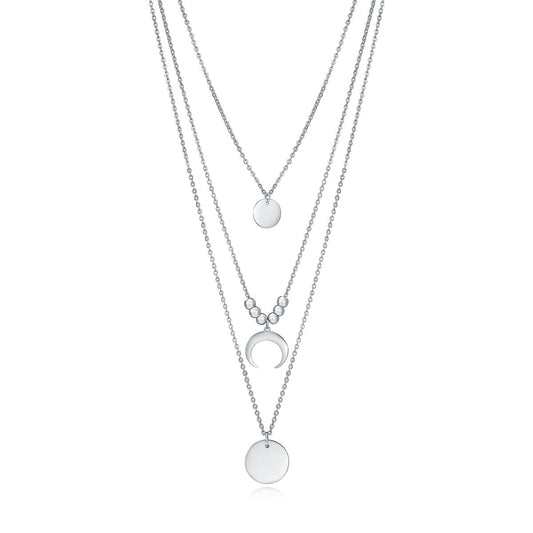 Drie lagen Viceroy ketting voor dames in zilver met elegante hangers.