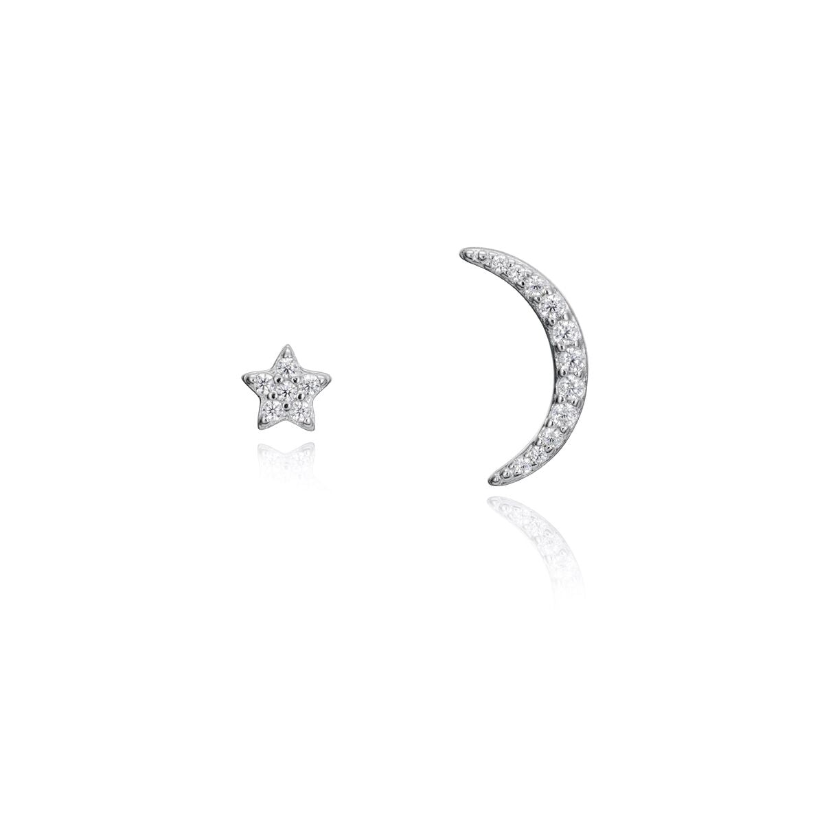 Viceroy oorbellen dames in zilver sterling 925 met ster en maan design.