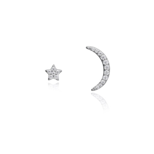 Viceroy oorbellen dames in zilver sterling 925 met ster en maan design.