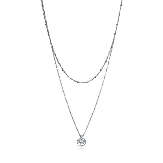 Elegante Viceroy ketting voor dames in sterling zilver met dubbele schakelstructuur.
