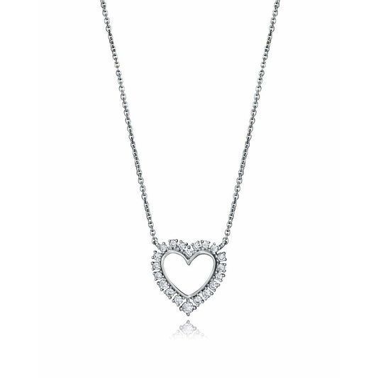 Elegante Viceroy ketting voor dames van sterling zilver met hartvormige hanger.