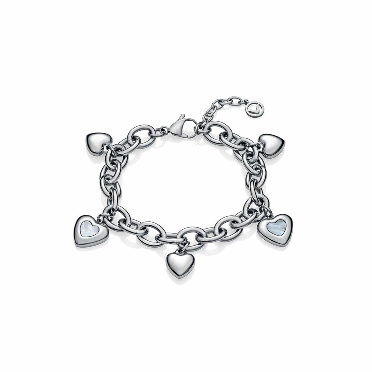 Viceroy damesarmband met elegante hartjes, uitgevoerd in hoogwaardig zilver.
