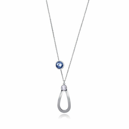 Viceroy damesketting met elegante druppelvorm en blauwe en parelachtige details.