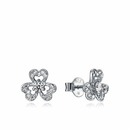Viceroy oorbellen voor dames in sterling zilver met bloemvormig design en sprankelende details.