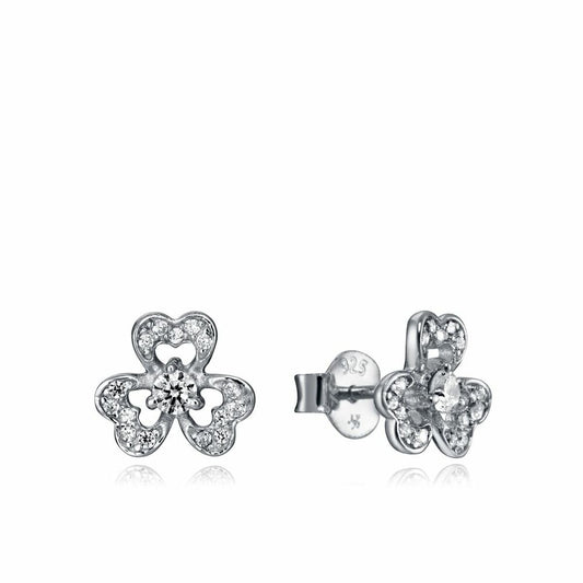 Viceroy oorbellen voor dames in sterling zilver met bloemvormig design en sprankelende details.