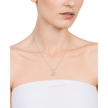 Sterling zilveren Viceroy ketting met elegant sieraad, gedragen door model.