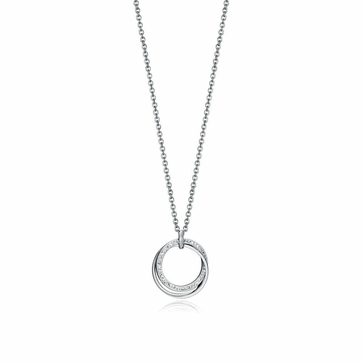 Viceroy damesketting met elegant design en een dubbele ring in zilverkleur.