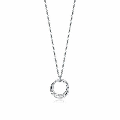 Viceroy damesketting met elegant design en een dubbele ring in zilverkleur.