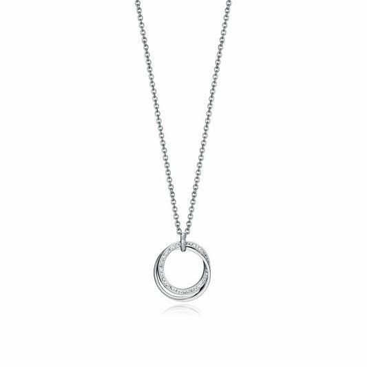 Viceroy damesketting met elegant design en een dubbele ring in zilverkleur.