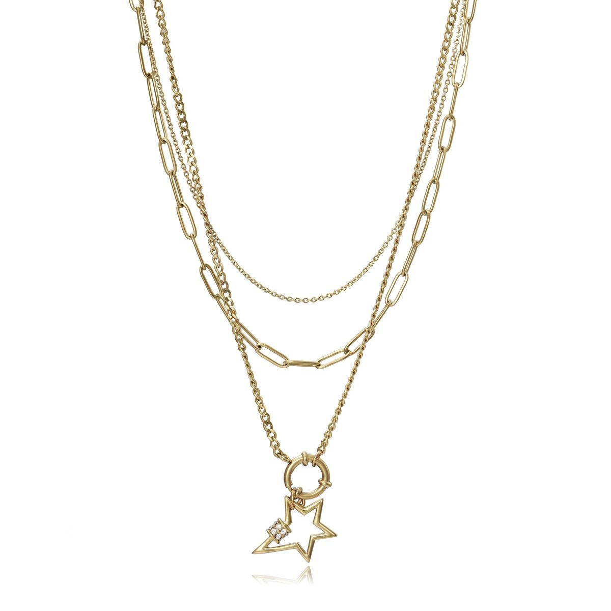 Viceroy damesketting in luxe goudkleur met sterhangertje en meerdere schakels.
