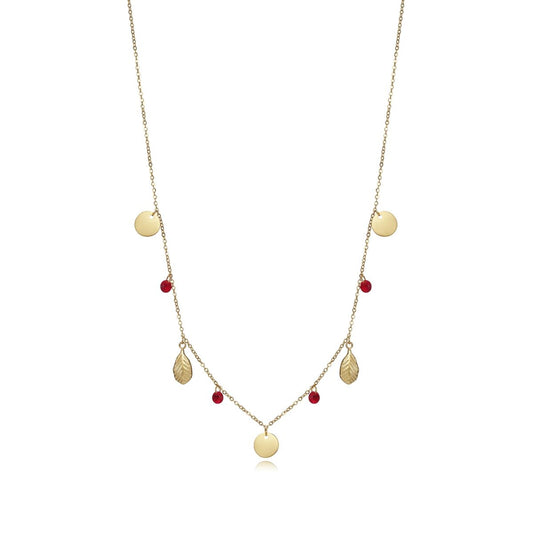 Viceroy damesketting met gouden schijven en rode kristallen, elegant ontwerp.