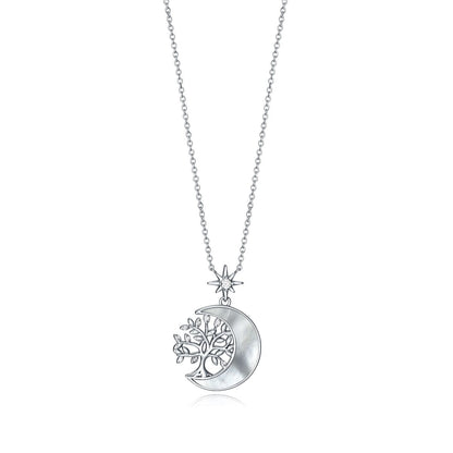 Viceroy ketting dames van sterling zilver met maan- en sterontwerp.