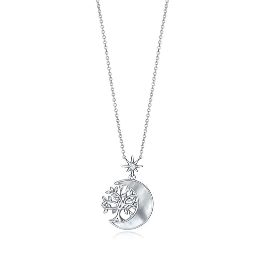 Viceroy ketting dames van sterling zilver met maan- en sterontwerp.