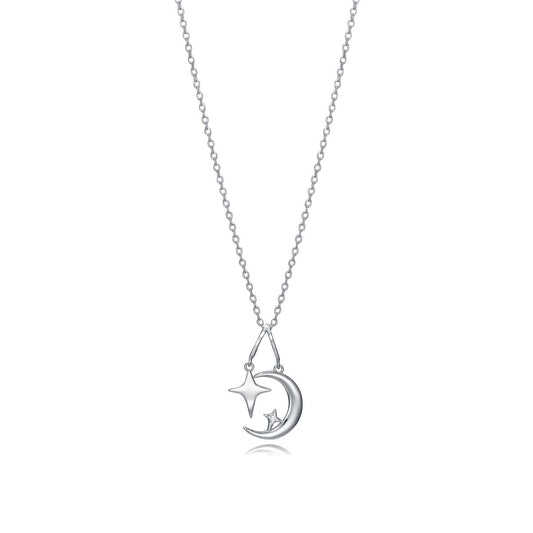 Viceroy damesketting in zilver met sterren- en maanontwerp, elegant en verfijnd.