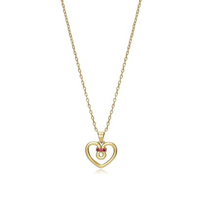Gouden Viceroy ketting met hartvormige hanger en rode details.