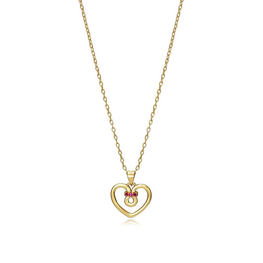 Gouden Viceroy ketting met hartvormige hanger en rode details.