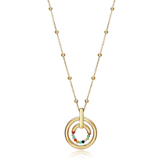 Viceroy dames ketting met gouden schakel en kleurrijke hanger, elegante stijl.