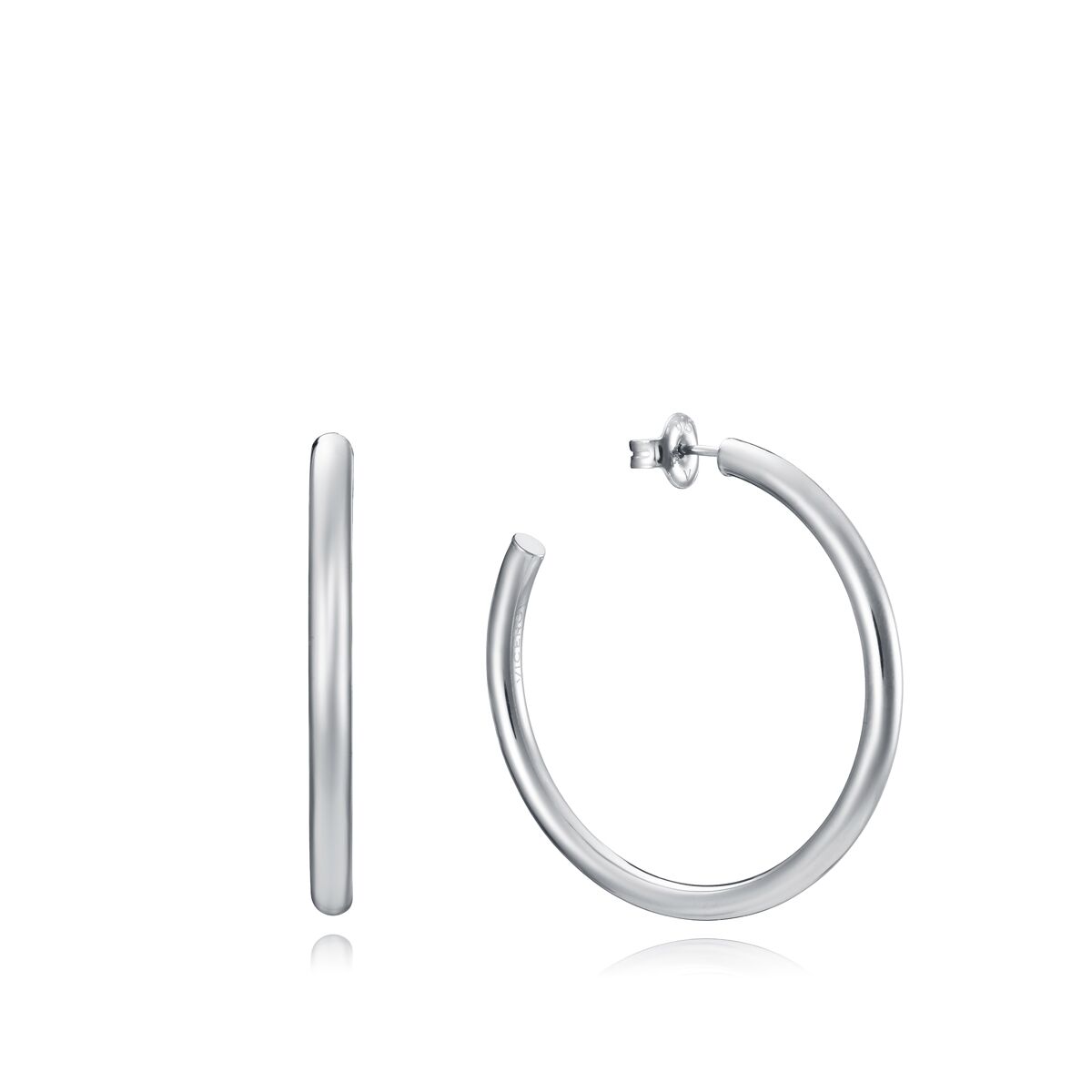 Elegante Viceroy oorbellen van sterling zilver 925, zijaanzicht met gladde afwerking.