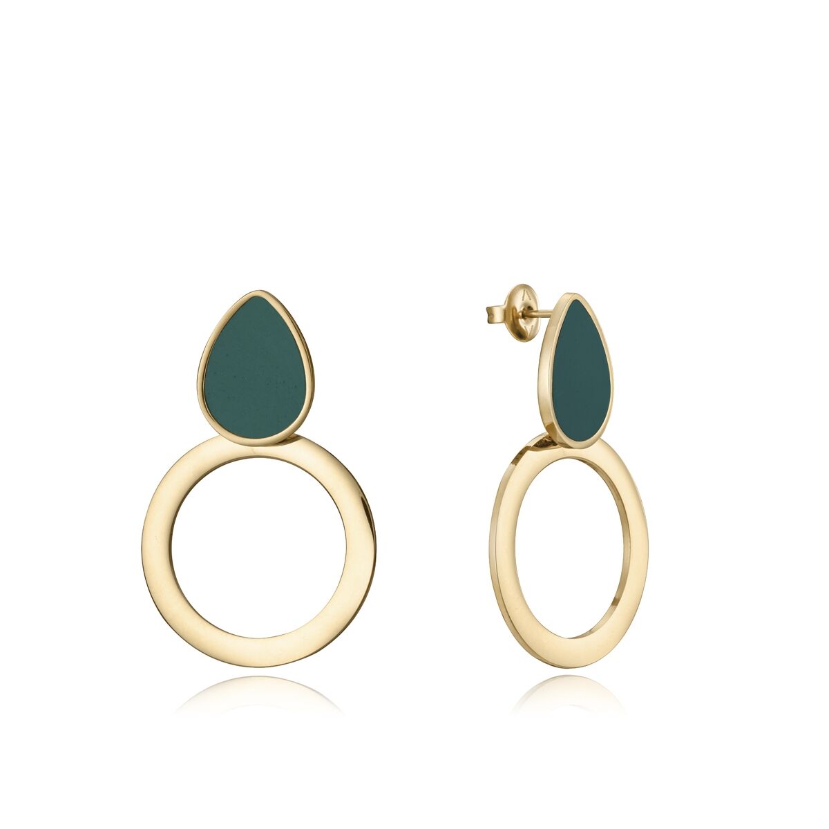 Viceroy oorbellen voor dames met trendy groene en gouden details.