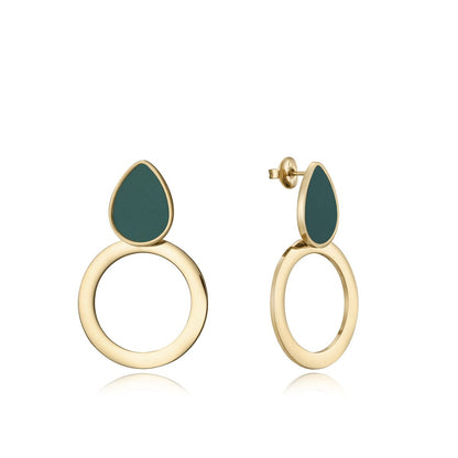 Viceroy oorbellen voor dames met trendy groene en gouden details.