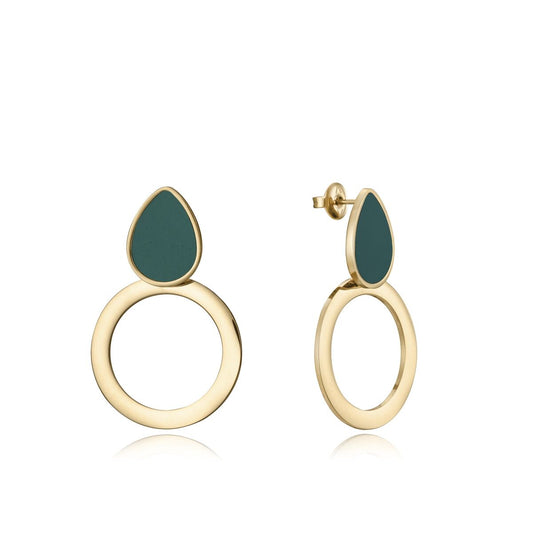 Viceroy oorbellen voor dames met trendy groene en gouden details.