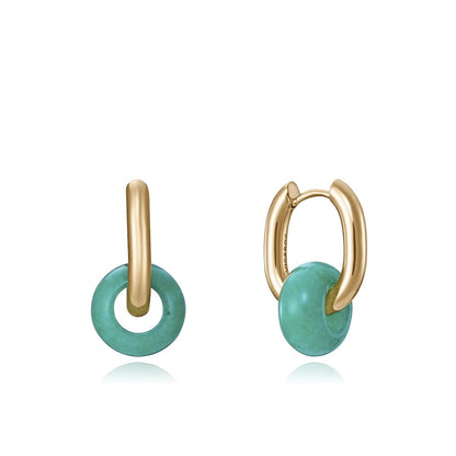 Viceroy oorbellen dames van sterling zilver met een elegante groene schijf.