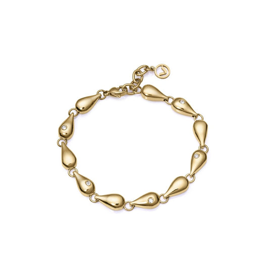 Gouden Viceroy armband voor dames met elegante druppelvormige schakels en sprankelende details.