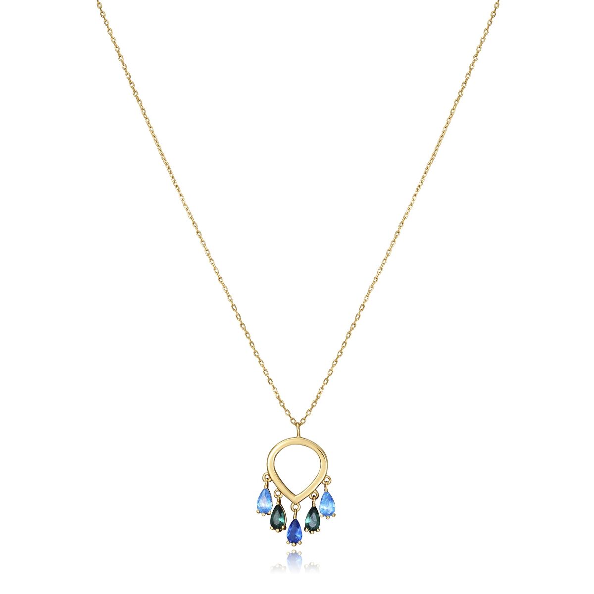 Viceroy damesketting van sterling zilver met elegante hanger en kleurrijke edelstenen.