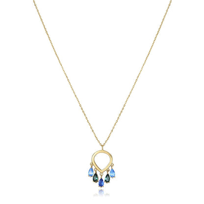 Viceroy damesketting van sterling zilver met elegante hanger en kleurrijke edelstenen.