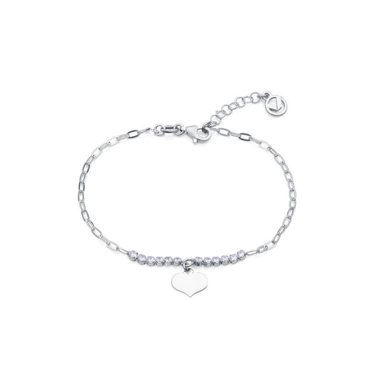 Viceroy dames armband van sterling zilver met hartje en sprankelende stenen.