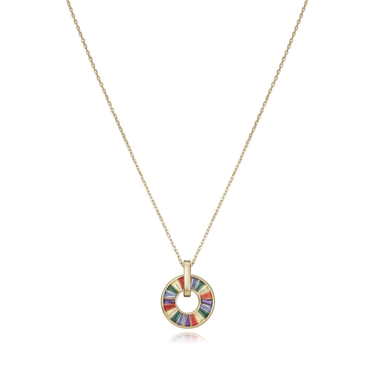 Viceroy damesketting met een kleurrijke cirkelvormige hanger in goudkleurige afwerking.