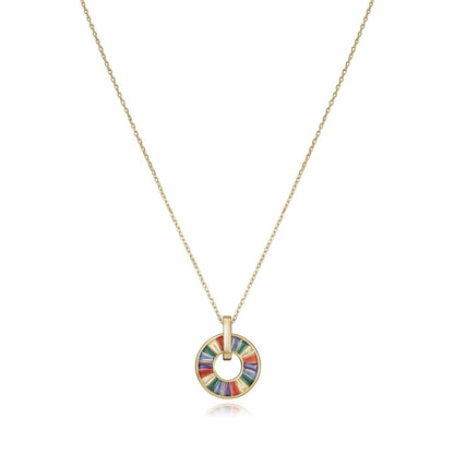 Viceroy damesketting met een kleurrijke cirkelvormige hanger in goudkleurige afwerking.