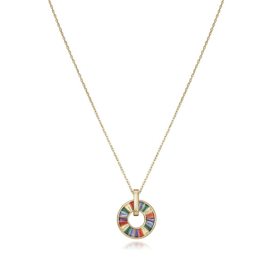 Viceroy damesketting met een kleurrijke cirkelvormige hanger in goudkleurige afwerking.