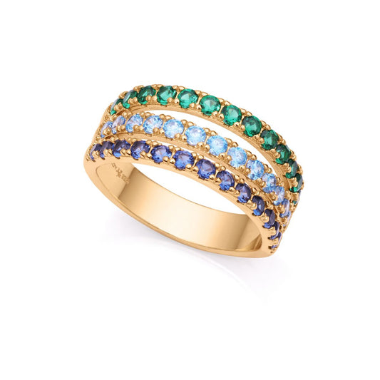 Viceroy ring voor dames in sterling zilver met elegante, kleurrijke stenen.
