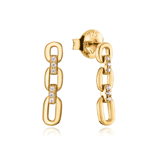 Viceroy oorbellen voor dames van sterling zilver 925 met elegante schakels en sprankelende details.