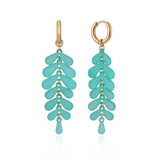 Viceroy dames oorbellen in elegant trendy design met turquoise hangers.