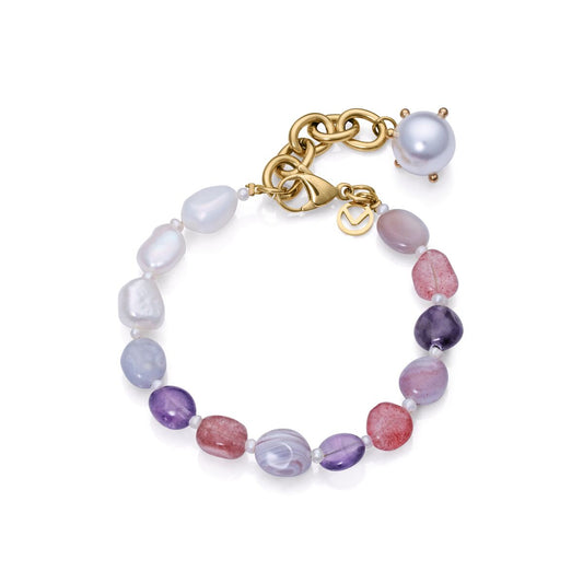 Viceroy damesarmband van staal met elegante, kleurrijke edelstenen en een luxe sluiting.