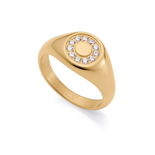 Viceroy damesring maat 10 met elegante gouden afwerking en sprankelende stenen.