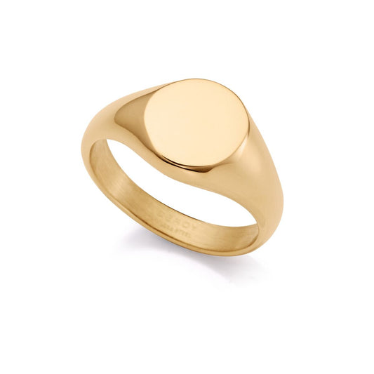 Gouden Viceroy ring voor dames met een gladde, ronde bovenkant.