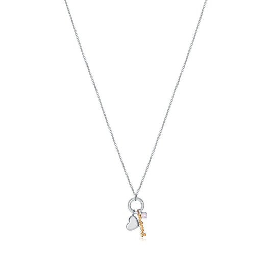 Viceroy zilveren damesketting met hartje en hanger, elegant ontwerp.