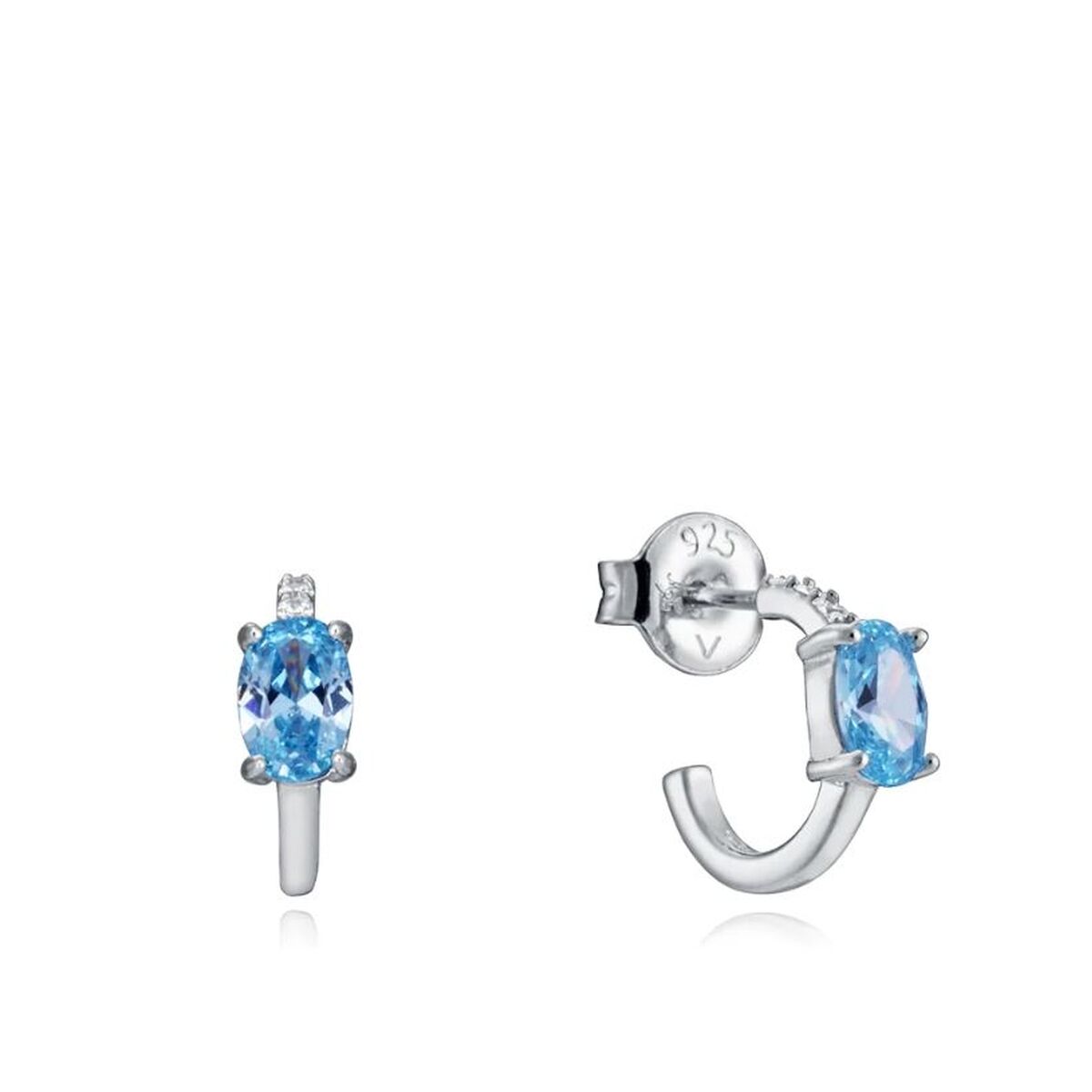 Viceroy oorbellen dames van sterling zilver 925 met een elegante blauwe steen.
