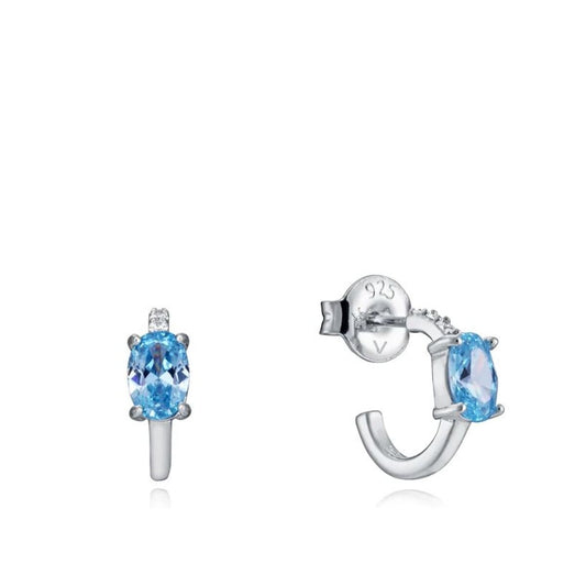 Viceroy oorbellen dames van sterling zilver 925 met een elegante blauwe steen.